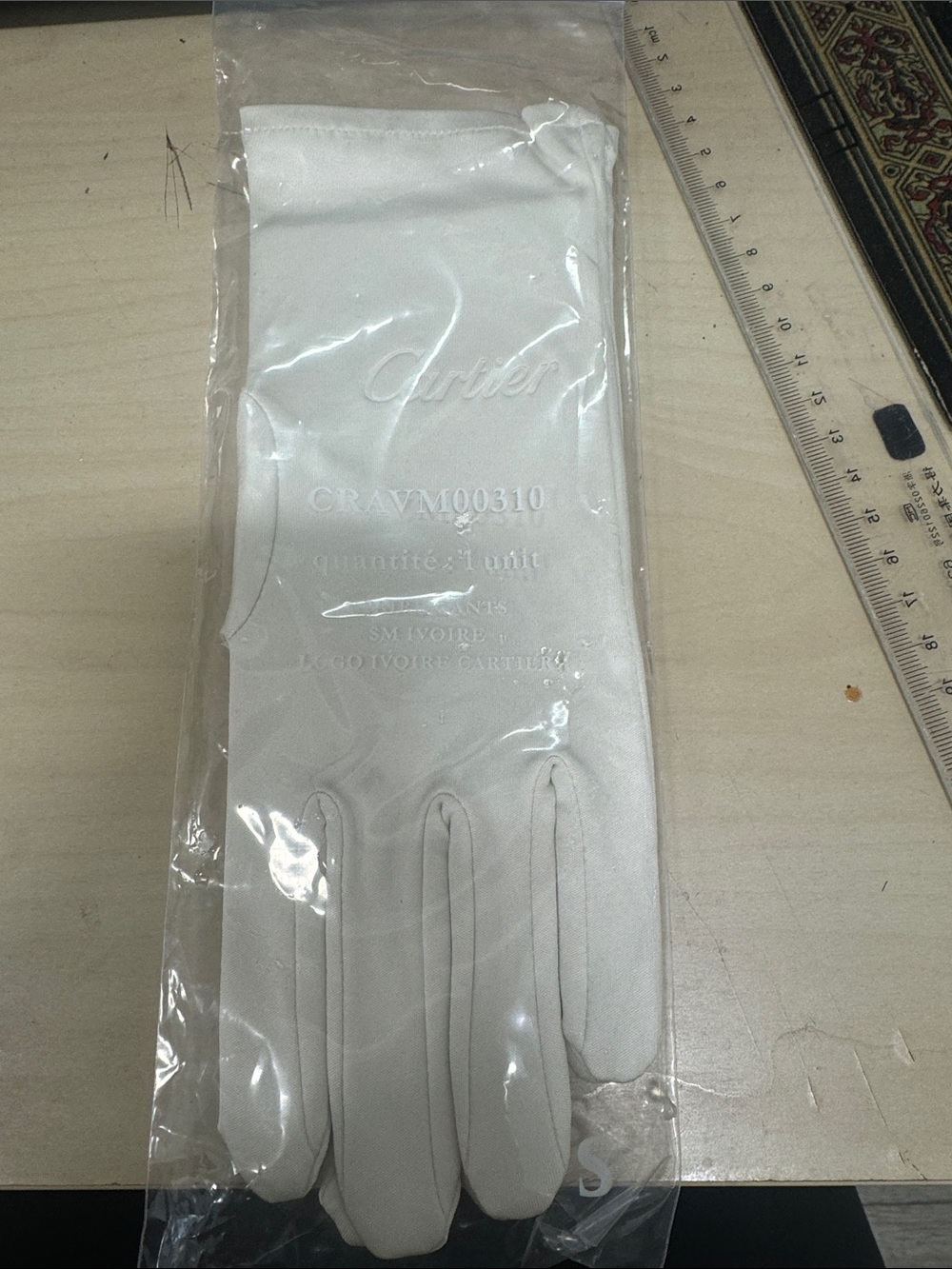 Cartier White Satin Gloves Brand New size L